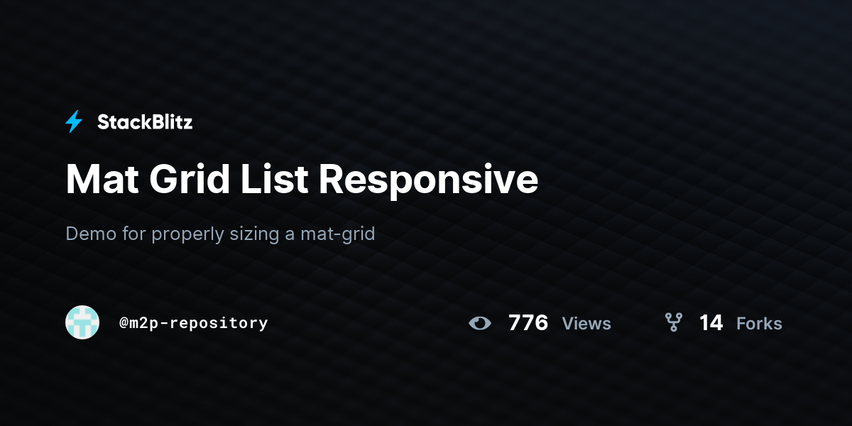 Mat Grid List Responsive StackBlitz