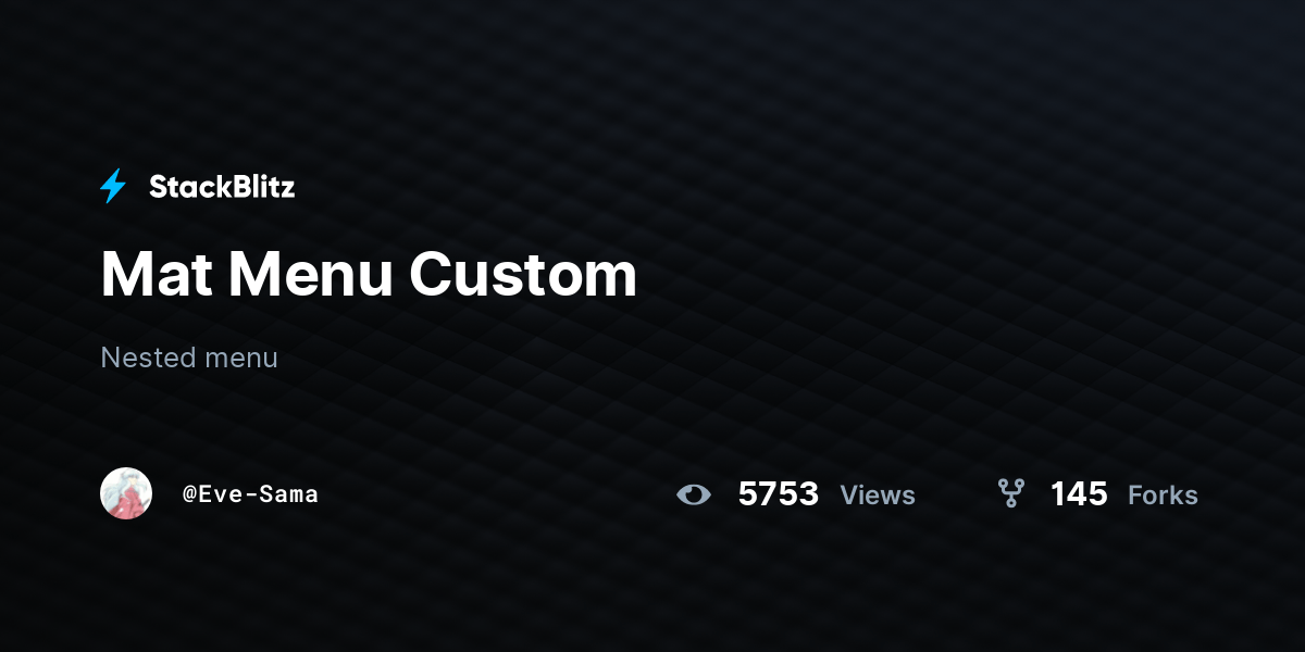 Mat Menu Custom StackBlitz