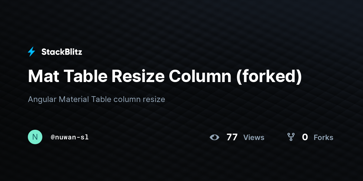 Mat Table Resize Column (forked) StackBlitz