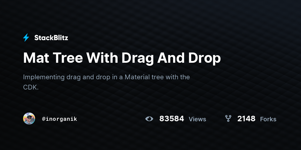 Mat Tree With Drag And Drop StackBlitz