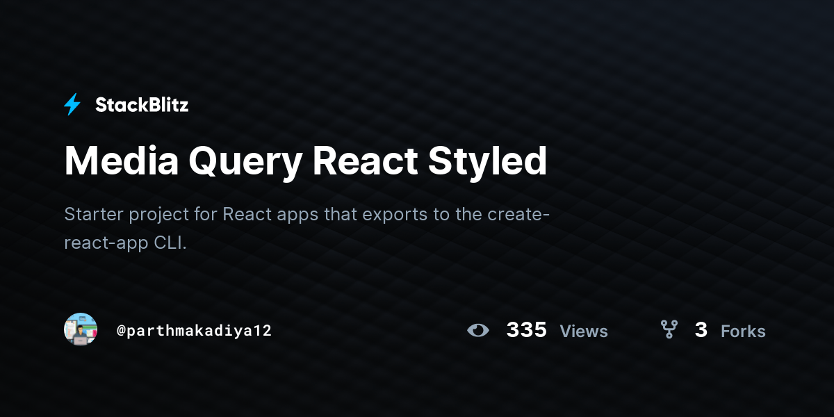 Media Query React Styled StackBlitz