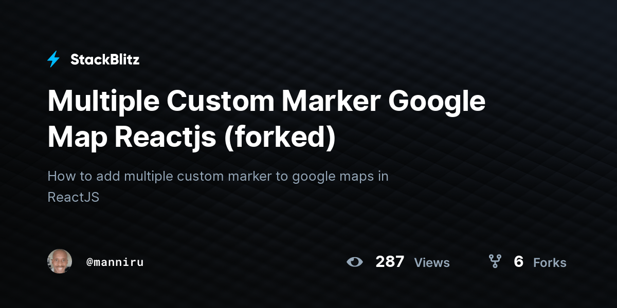 Multiple Custom Marker Google Map Reactjs (forked) StackBlitz
