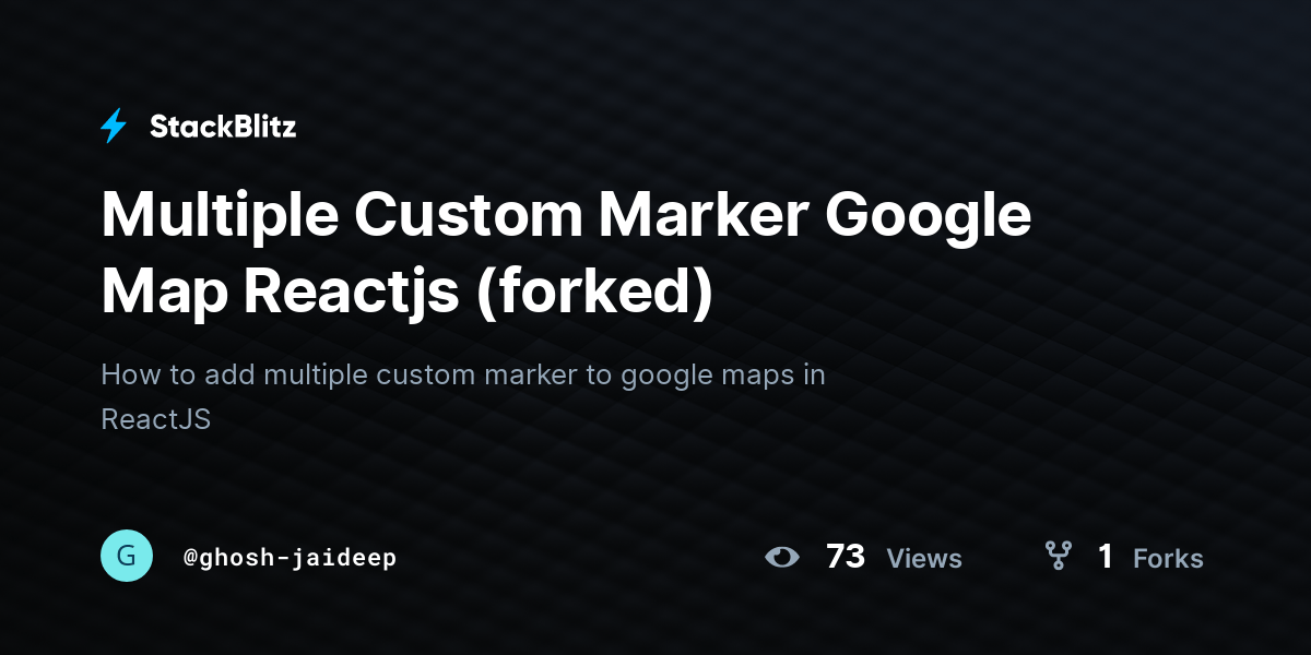 Multiple Custom Marker Google Map Reactjs (forked) StackBlitz