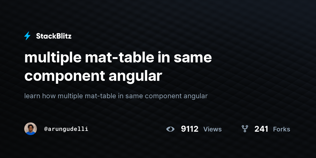 multiple mattable in same component angular StackBlitz