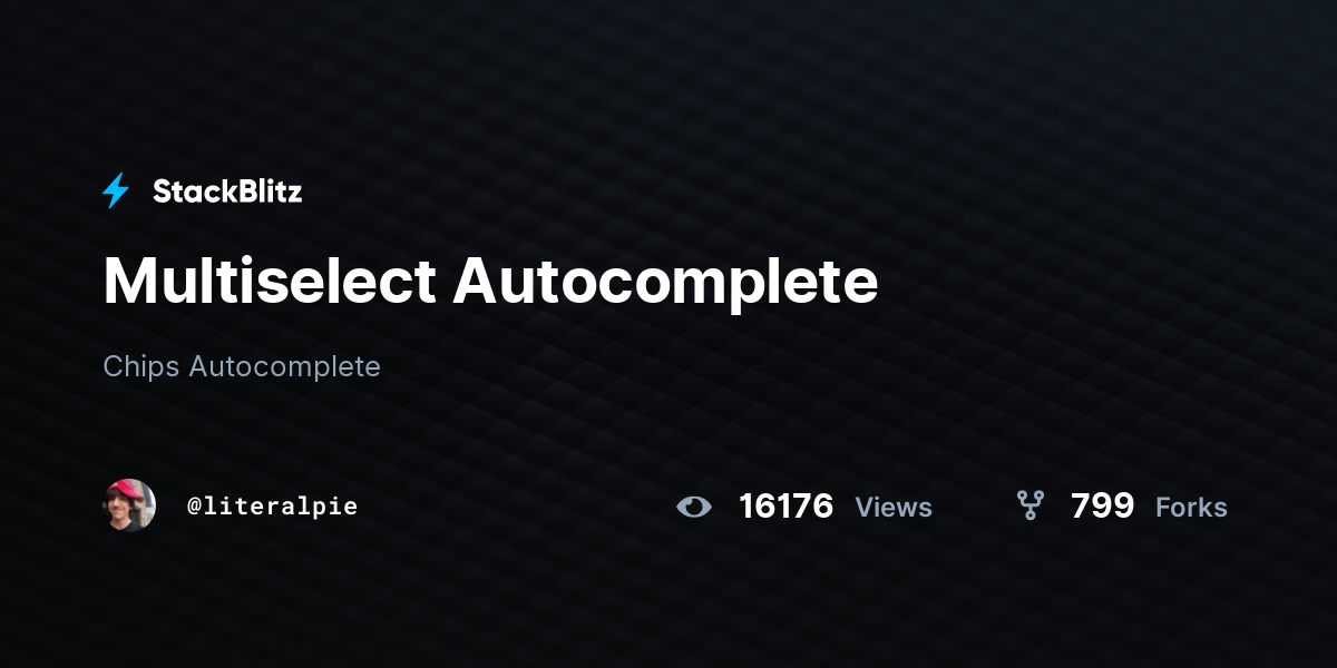 Multiselect StackBlitz