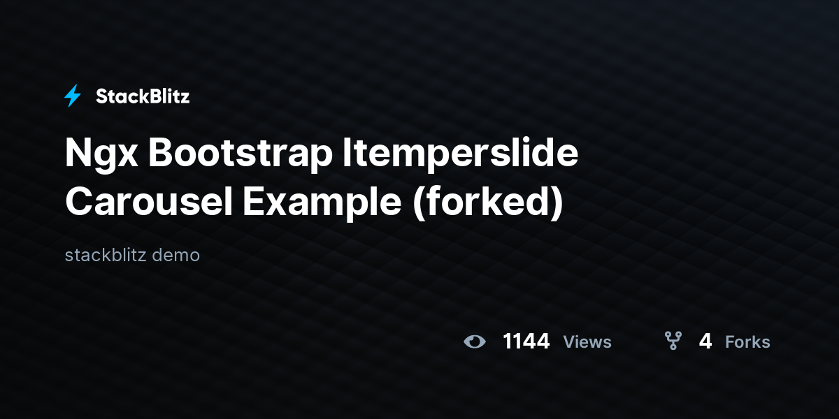 Ngx Bootstrap Itemperslide Carousel Example (forked) StackBlitz