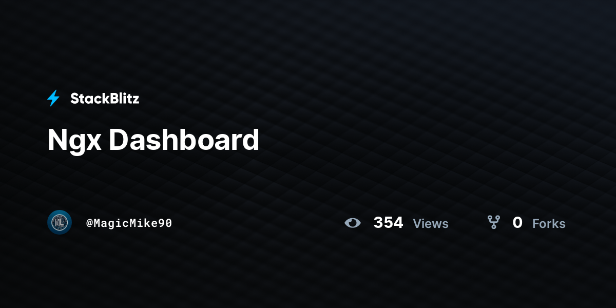 Ngx Dashboard StackBlitz