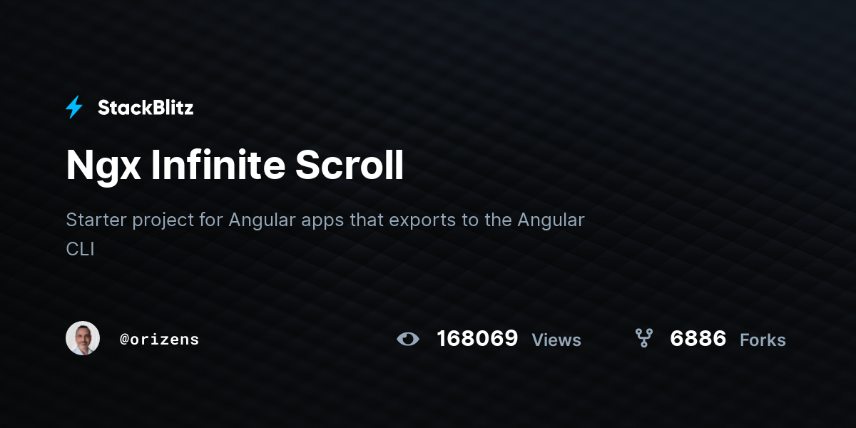 Ngx Infinite Scroll StackBlitz