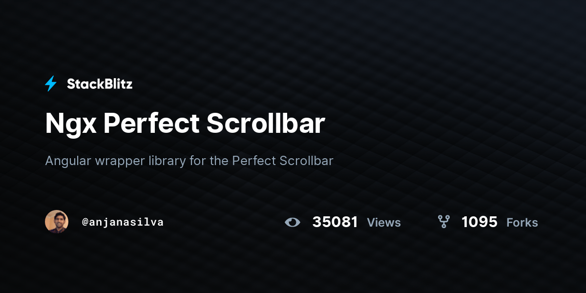 Ngx Perfect Scrollbar StackBlitz