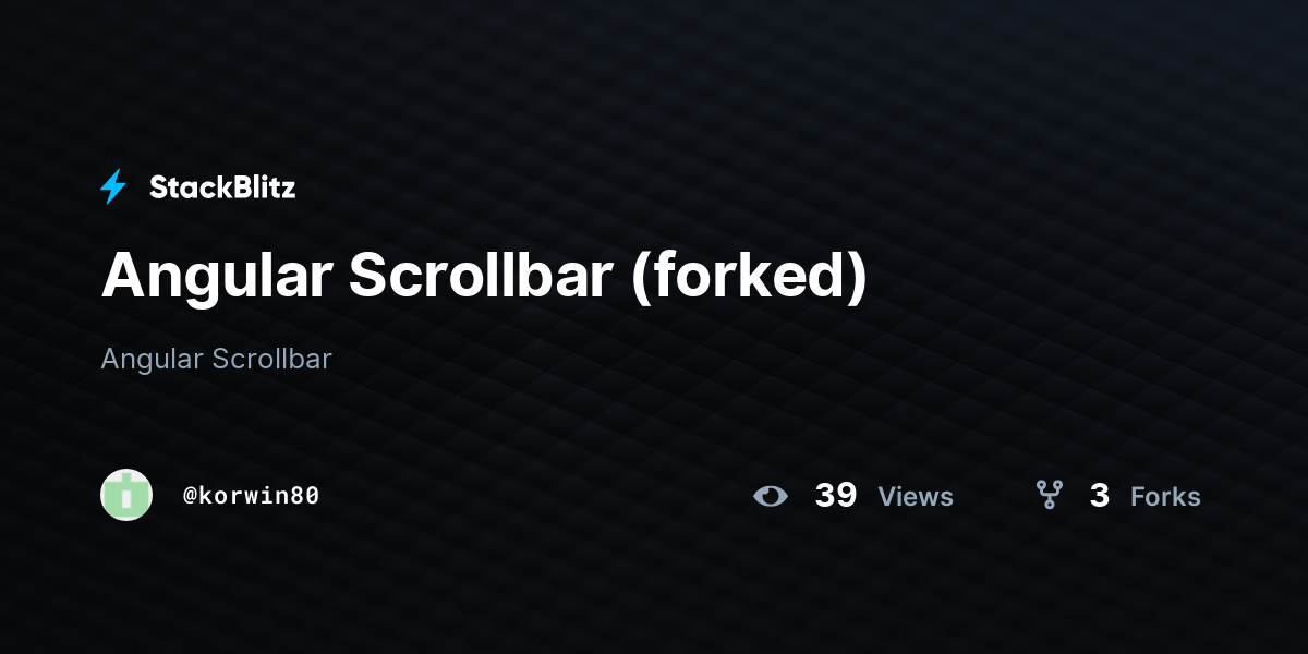 Angular Scrollbar (forked) StackBlitz