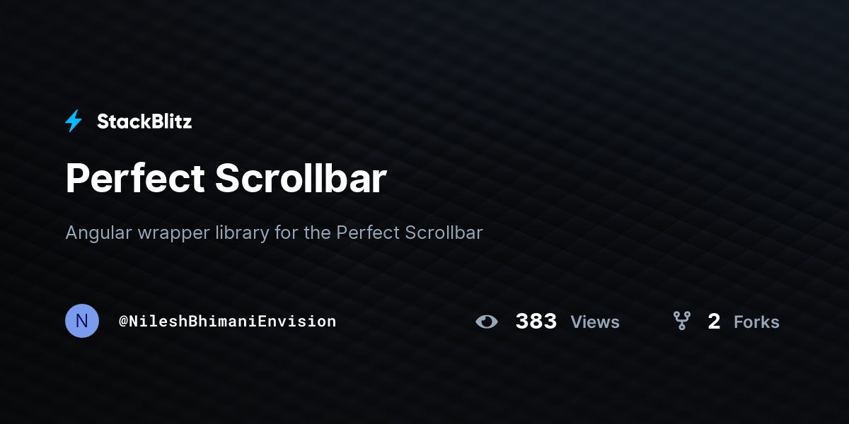 Perfect Scrollbar StackBlitz