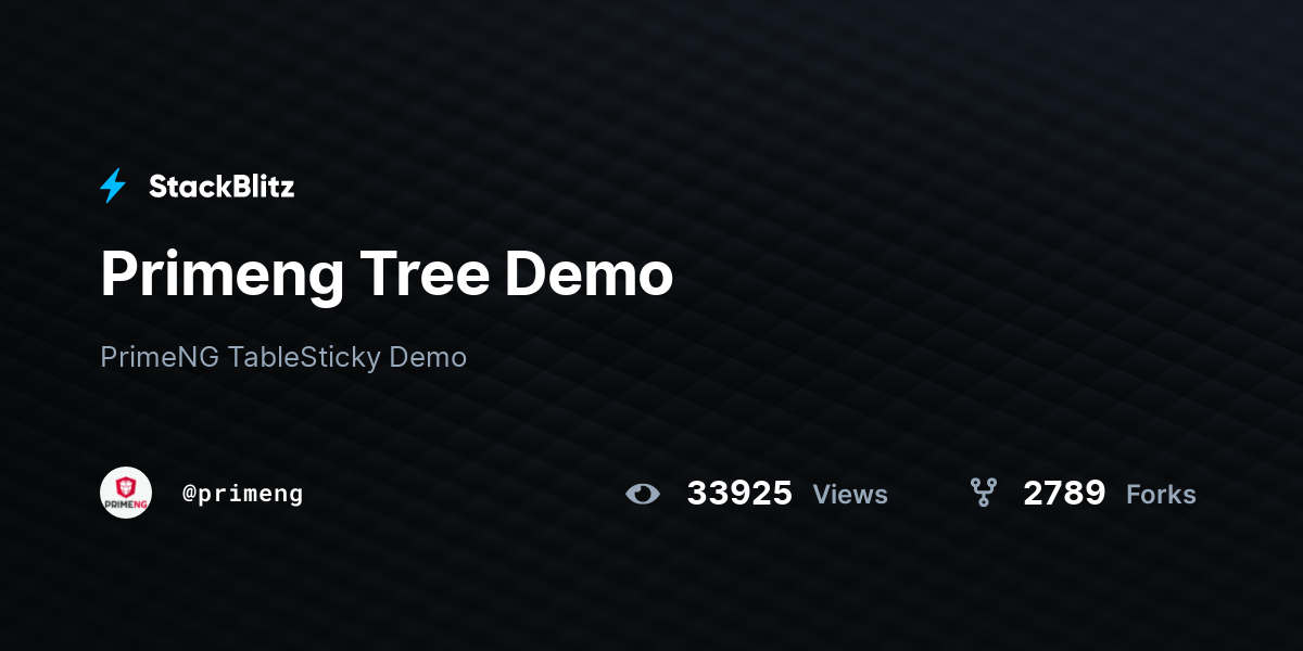 Primeng Tree Demo StackBlitz