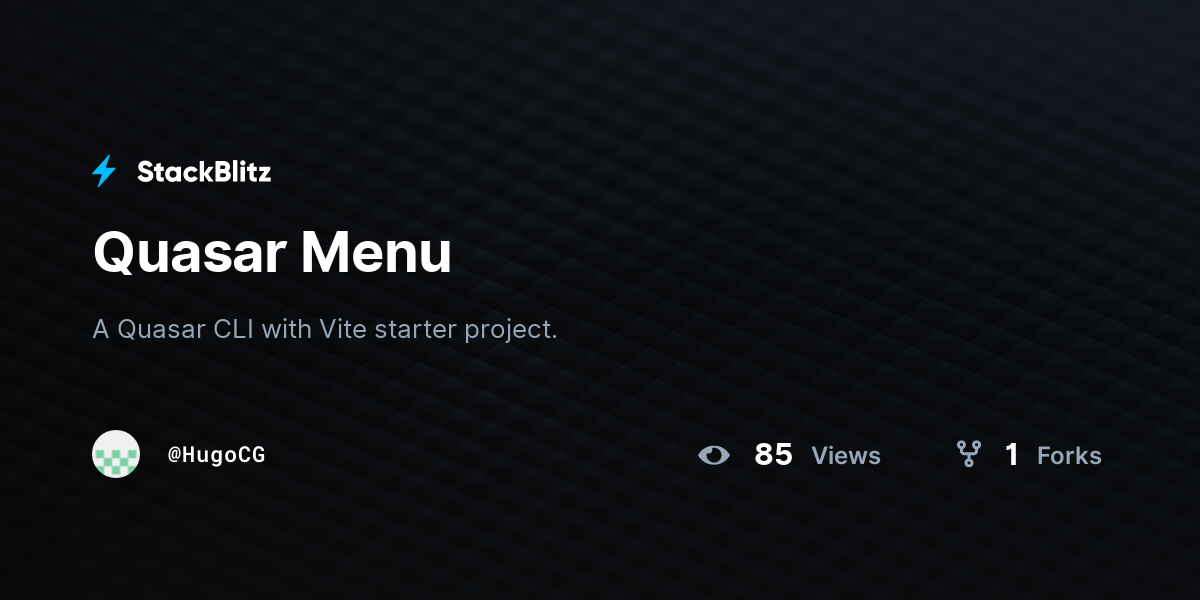 Quasar Menu StackBlitz