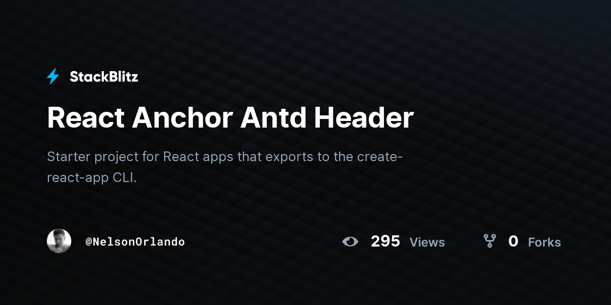 React Anchor Antd Header StackBlitz