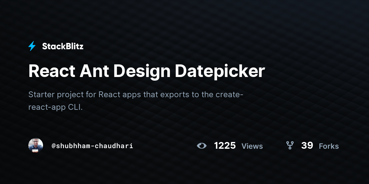 React Ant Design Datepicker StackBlitz