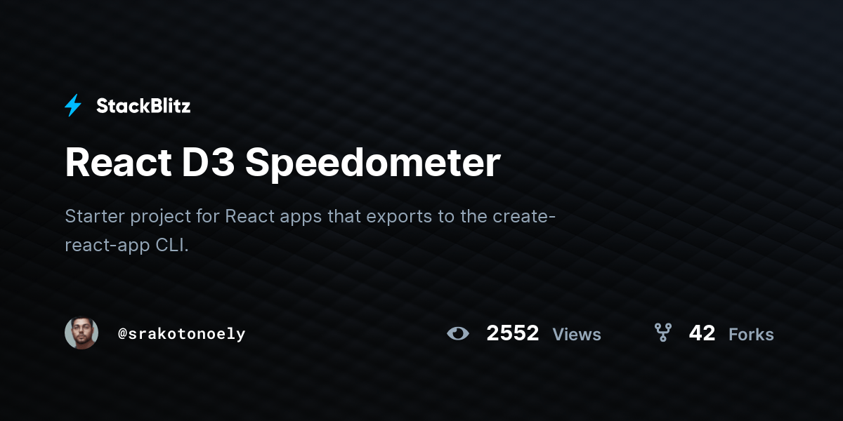 React D3 Speedometer StackBlitz