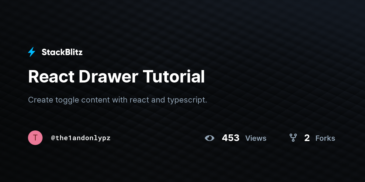 React Drawer Tutorial StackBlitz