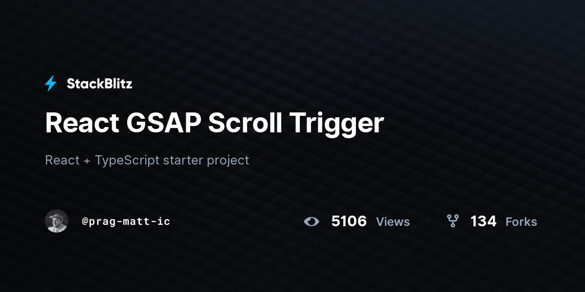 React GSAP Scroll Trigger StackBlitz