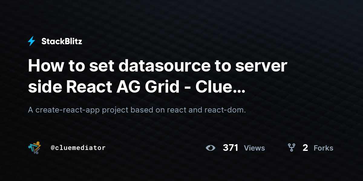How to set datasource to server side React AG Grid Clue Mediator