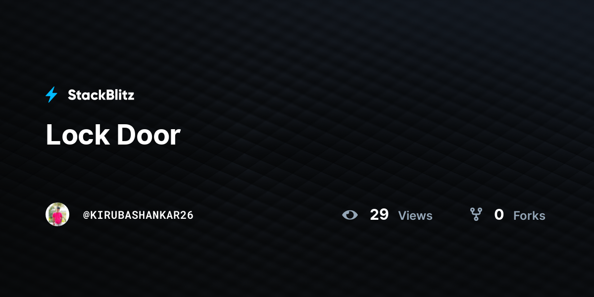 Lock Door StackBlitz
