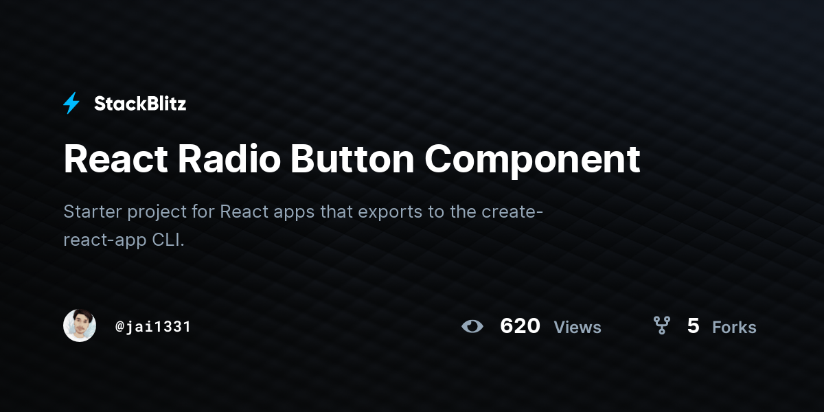 React Radio Button Component StackBlitz