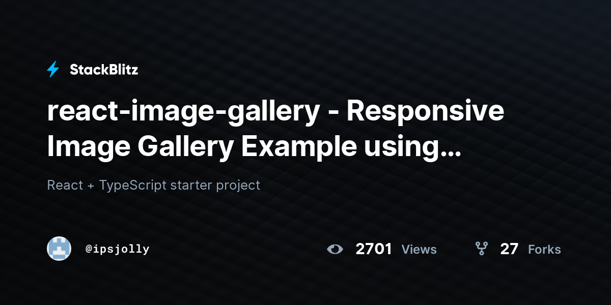 reactimagegallery Responsive Image Gallery Example using react