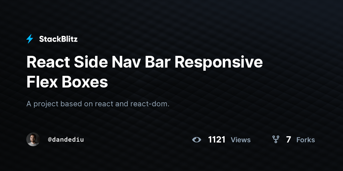 React Side Nav Bar Responsive Flex Boxes StackBlitz