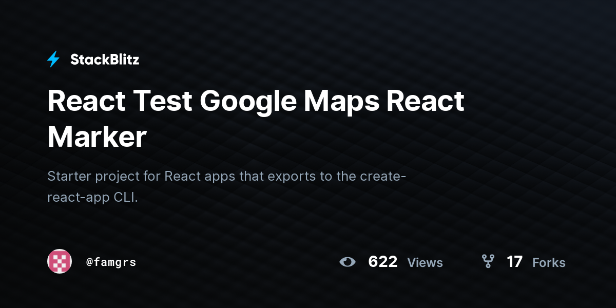 React Test Google Maps React Marker StackBlitz