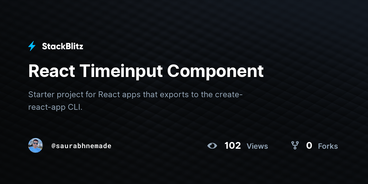 React Timeinput Component StackBlitz