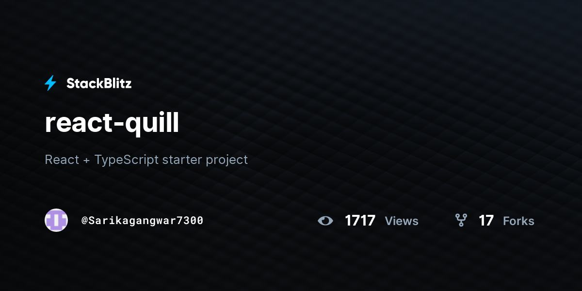 reactquill StackBlitz