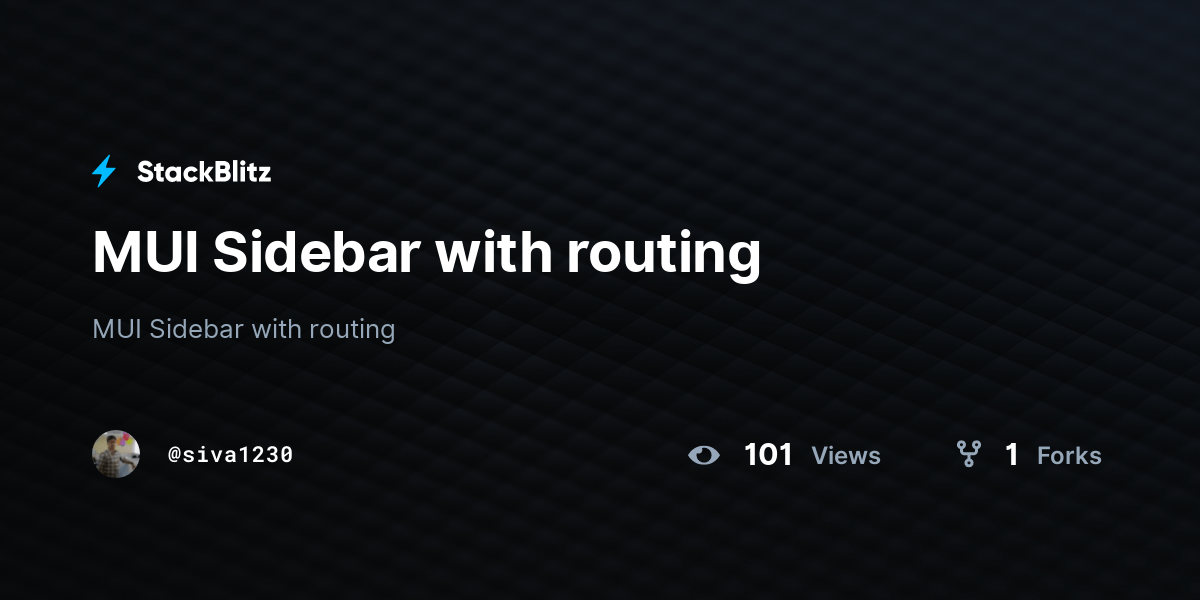 MUI Sidebar with routing StackBlitz
