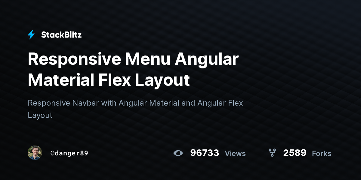 Responsive Menu Angular Material Flex Layout StackBlitz