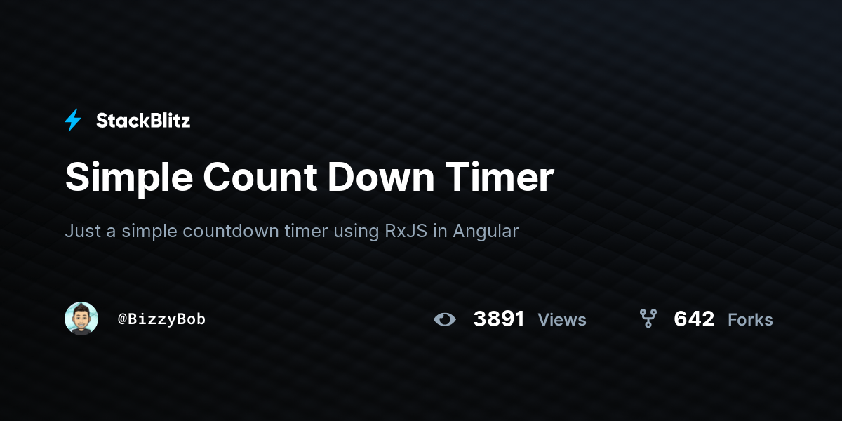 Simple Count Down Timer StackBlitz