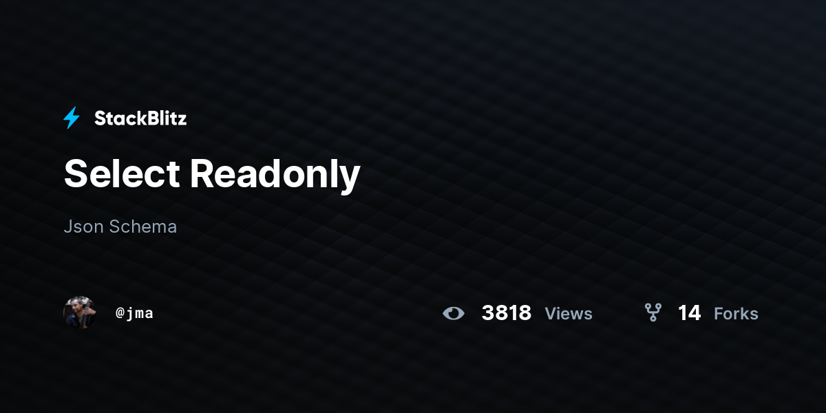 Select Readonly StackBlitz