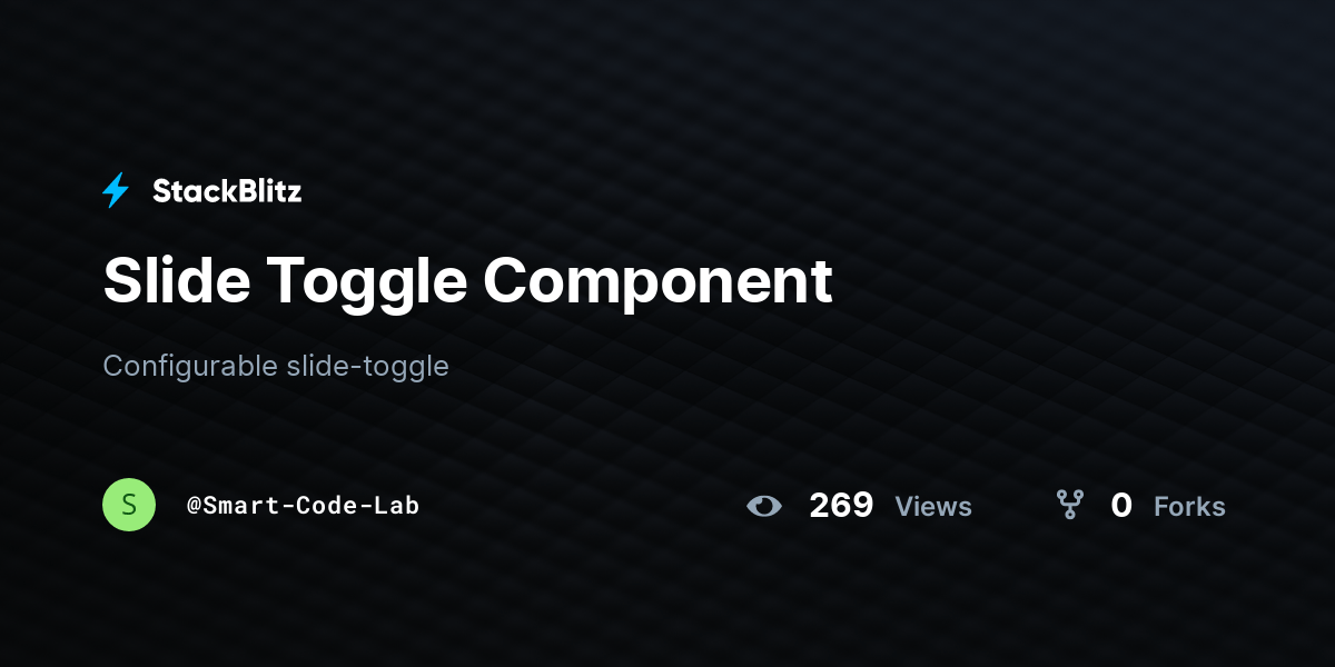 Slide Toggle Component StackBlitz