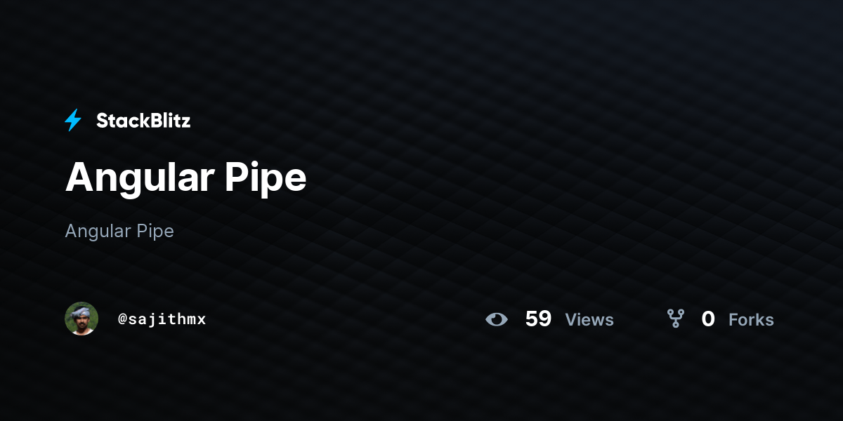 Angular Pipe StackBlitz