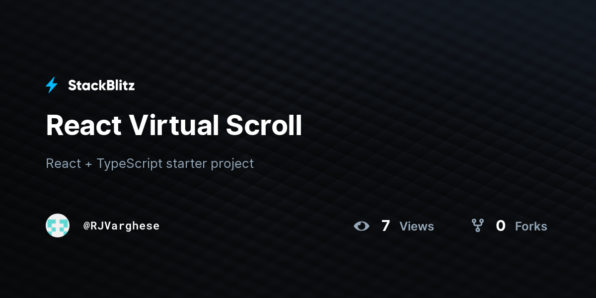 React Virtual Scroll StackBlitz