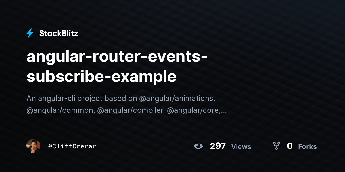 angularroutereventssubscribeexample StackBlitz