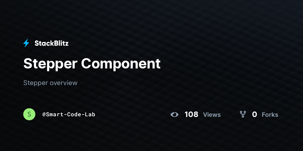 Stepper Component StackBlitz