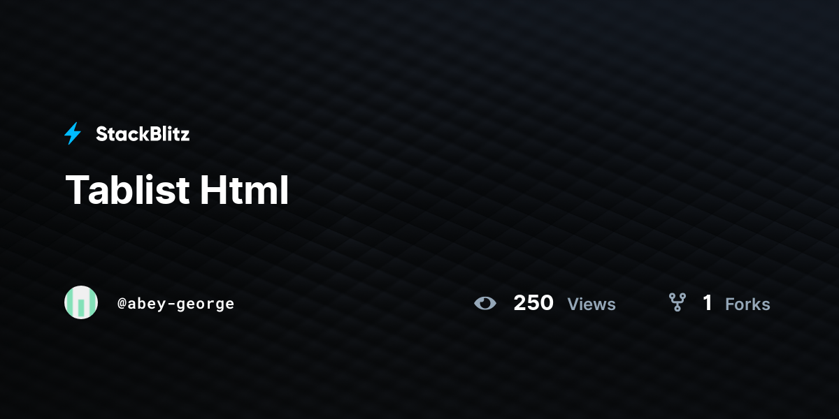Tablist Html StackBlitz