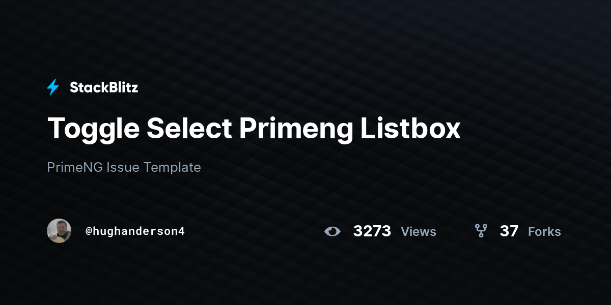 Toggle Select Primeng Listbox StackBlitz