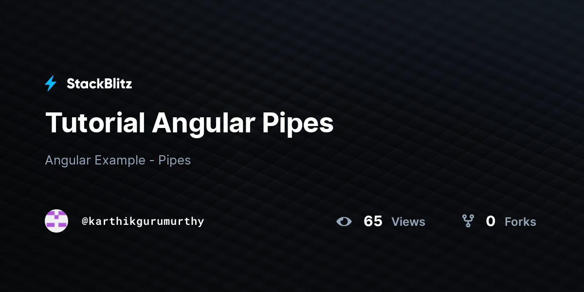 Tutorial Angular Pipes StackBlitz