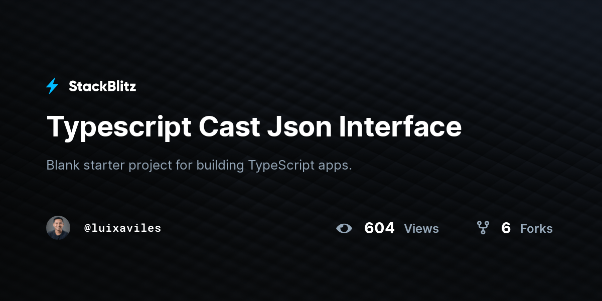 Typescript Cast Json Interface StackBlitz