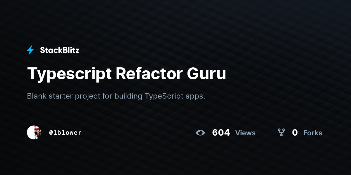 Typescript Refactor Guru StackBlitz