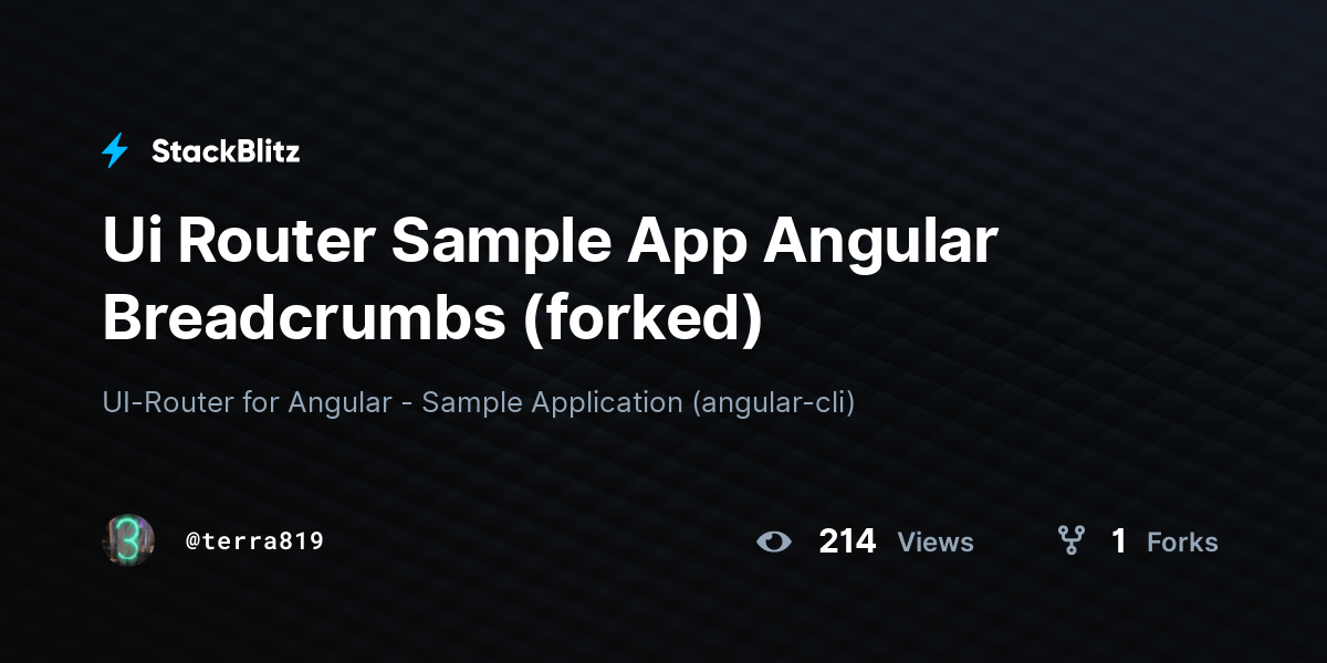 Ui Router Sample App Angular Breadcrumbs (forked) StackBlitz