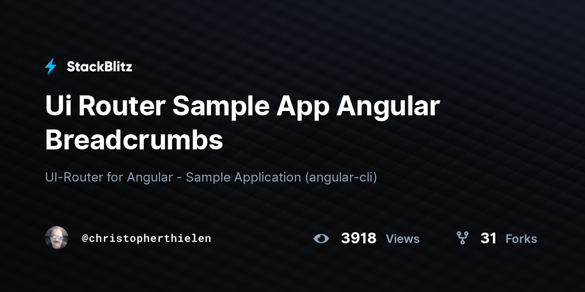 Ui Router Sample App Angular Breadcrumbs StackBlitz