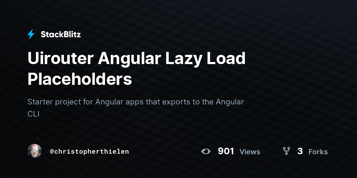 Uirouter Angular Lazy Load Placeholders StackBlitz