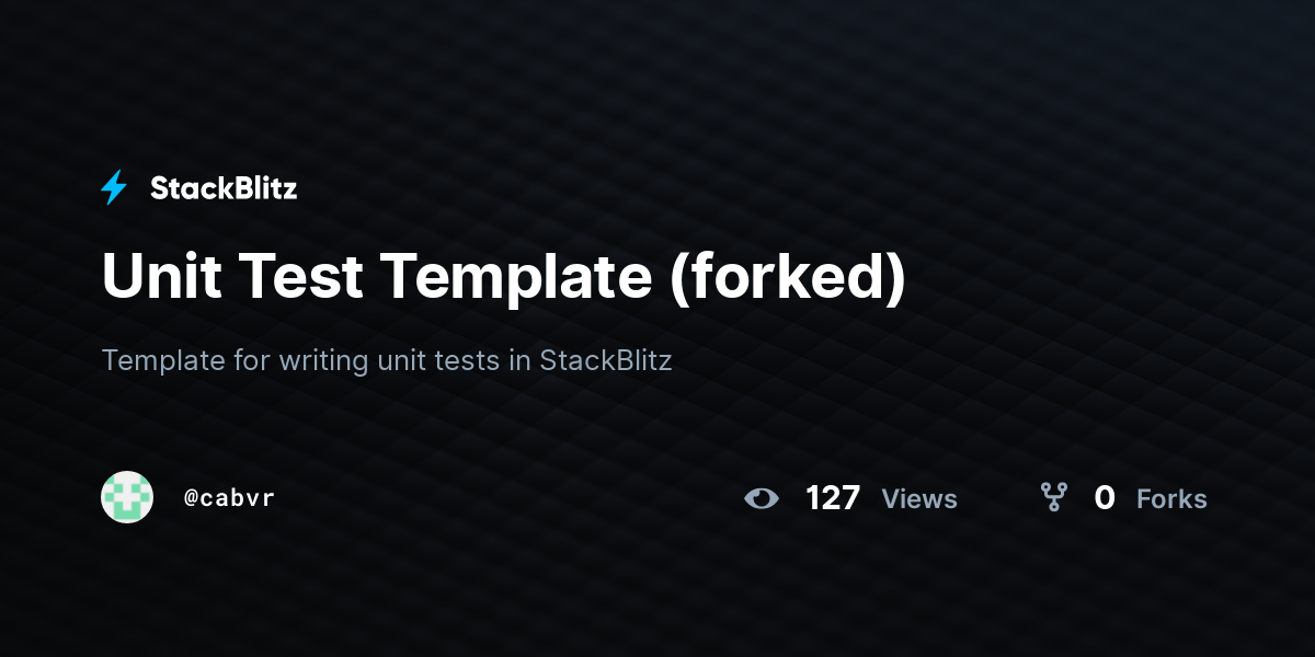 Unit Test Template (forked) StackBlitz