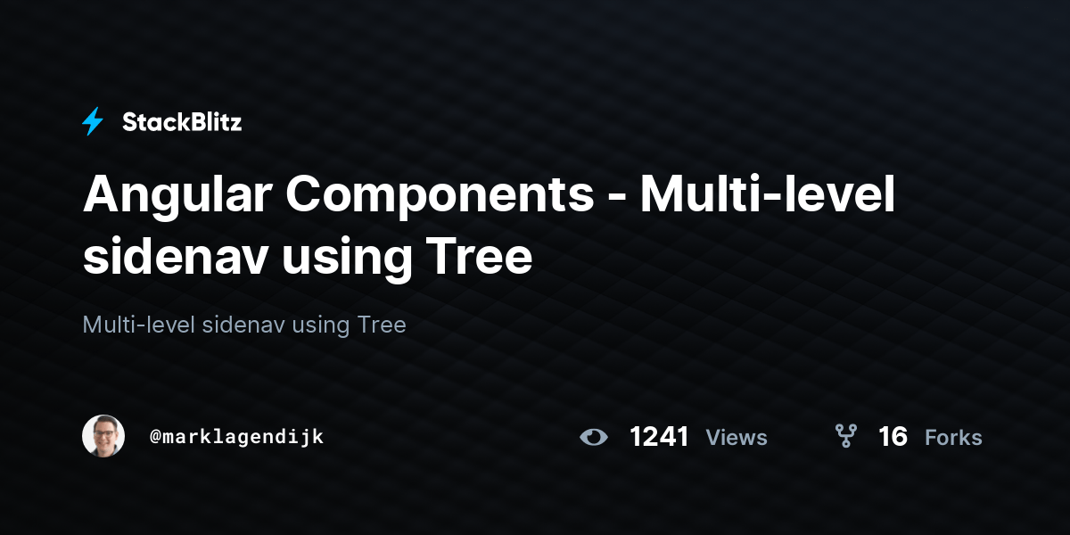 Angular Components Multilevel sidenav using Tree StackBlitz