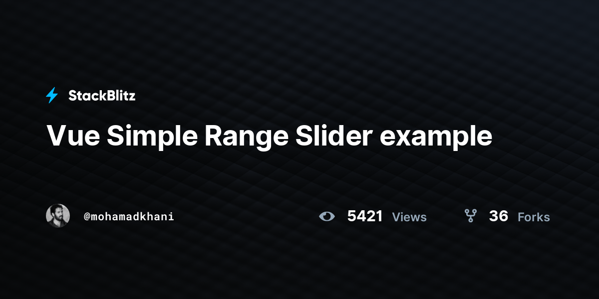 Vue Simple Range Slider example StackBlitz